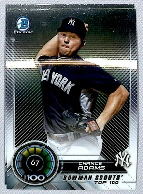 Chance Adams 2018 Bowman Scouts' Top 100 #BTP-67 New York Yankees - Image 1 of 2