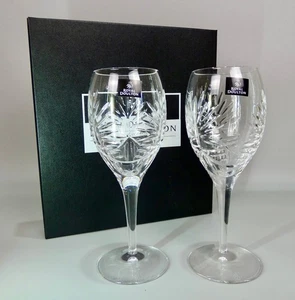 Royal Doulton Keswick Wine Glasses Set In Box 240ml - Fine Lead Crystal - Unused - Picture 1 of 6
