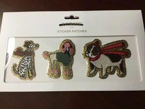 Nuevo en paquete J. Juego de 3 parches adhesivos Crew perros de invierno vacaciones Navidad nuevo con etiquetas - Imagen 1 de 4