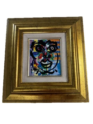 "Pintura sobre lienzo de calidad PETER KEIL - marco dorado de calidad vintage 14""x14""" Foto 1 de 4