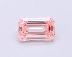 Emerald 1.01 Ct lab IGI Certifide diamond Fancy Intense Pink Color Diamond  VS2 - Picture 1 of 11