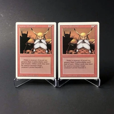 (2) Magic: The Gathering Dwarven Warriors MTG Revised Edition Vintage 1994 LP - Image 1 of 2