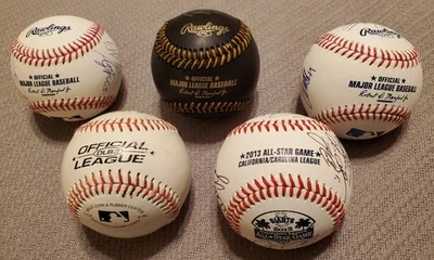 RAWLINGS ~ PELOTAS DE BÉISBOL OFICIALES DE LAS GRANDES LIGAS - LOTE DE 5 - Firmado - Hagerstown Suns Foto 1 de 3
