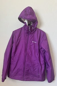 Giacca Columbia donna M viola foderata in pile con cappuccio cappotto invernale peso medio - Foto 1 di 8