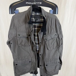 Banana Republic Waxed Field Jacket Mens M Brown Elbow Patches Utility Safari - Picture 1 of 9