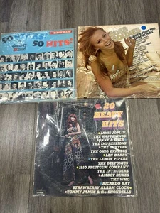 CLASSIC ROCK /COUNTRY COMPILATION VINYL RECORDS LOT OF 3 20 HEAVY HITS VERY GOOD - Picture 1 of 1