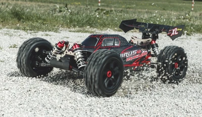 1:8 Virus 4.2 XL 100% RTR inc. 2x LiPo schwarz/rot Carson 500409080 UVP: 469,99 - Bild 1 von 4