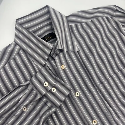 Bugatchi Uomo Men's Striped Long Sleeve Button Down Dress Shirt Size Medium - Image 1 of 4