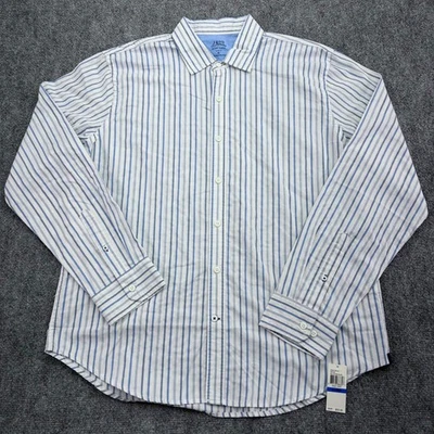 IZOD Saltwater Shirt Men Extra Large Striped Relaxed Classics Slim Fit Button Up - Image 1 of 4