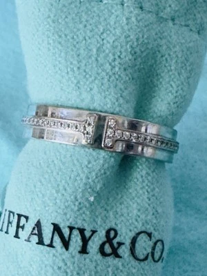 Anillo Tiffany & Co Oro Blanco 18k Diamantes Ancho T Talla 5 ❗️Leer❗️ Foto 1 de 4