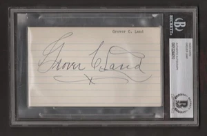Grover Land (d.1958) Signed Autograph 3x5 Index Card Beckett BAS Federal League - Picture 1 of 2
