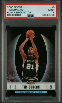 2006 Finest - Black Refractor [#88/99] - Tim Duncan 9 - PSA 9 - Image 1 of 3