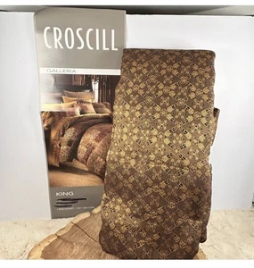 NWOT Croscill Galleria Bronze Red Brown KING Bed Skirt 15" Drop Split Skirt - Picture 1 of 8