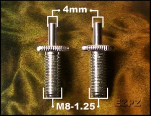 Conversion Bridge Posts Chrome 4mm x M8 fits Epiphone & others EZPZ PARTS - Picture 1 of 2