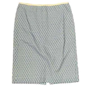 Gonna donna Talbots occhielli zip matita pizzo sovrapposizione spacco schiena taglia 4 blu bianco - Foto 1 di 8