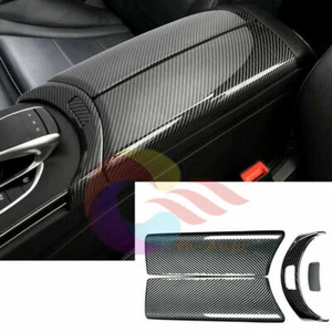 4x Carbon Fiber Center Armrest Box Cover Trim For Mercedes W205 C205 C253 GLC - Bild 1 von 12