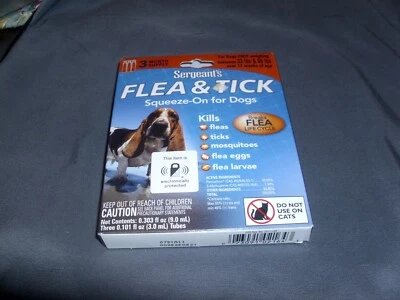 PULGAS Y GARRAPATAS DE SARGENTO para perro 33 lb-66 lb APRIETE durante 12 semanas SUMINISTRO PARA 3 MESES  Foto 1 de 4