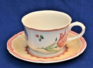 VILLEROY & BOCH Germany Blumenrand JARDIN D'ALSACE FLEUR Set flache Tasse & Untertasse - Bild 1 von 5