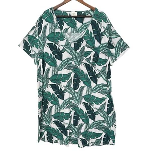 Soma Damen Cool Nights Sleepshirt Gr. XXL Grün Palmen Stretch Kurzarm - Bild 1 von 10