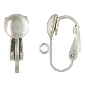 925 Sterling Silber Clip On mit 6,5 mm Halbkugel & offenem Ring 2 oder 10 Stück - Bild 1 von 1