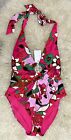 Ted Baker Neana Pinata Plunge Padded Floral Swimsuit Size 1 UK 8 Bright Pink New