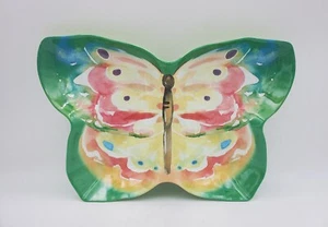 15" Pier 1 Rose Garden Butterfly Melamine Serving Dish Outdoor Picnics Rare - Picture 1 of 13