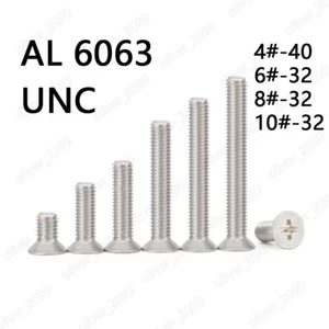 Tornillos de cabeza bajada de aluminio 6063 con ranura cruzada cabeza plana 4# 6# 8# 10# - Imagen 1 de 5