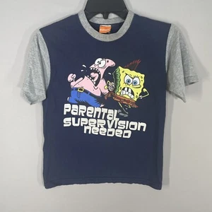 SpongeBob SquarePants Patrick Star T-Shirt Boys Size 8/10 Nickelodeon Navy Blue - Picture 1 of 5