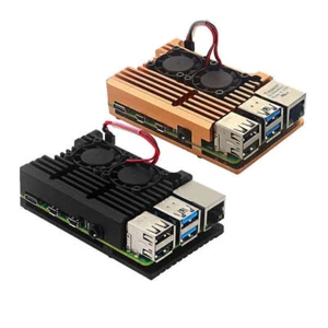 Gehäuse aus mit doppeltem Lüfter für Raspberry Pi 4 Modell B 4B - Bild 1 von 14