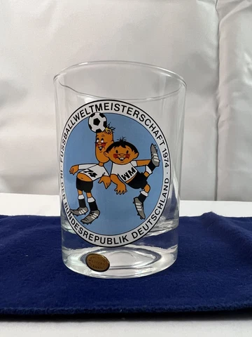 1974 FIFA World Cup West Germany Liquor Glass  Tip&Tap Mascots World Cup 74 Rare Cover