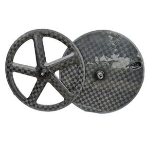 Carbon 5 Spokes Wheelset for Road /TT Bike /Track Center Lock Disc Brake - Picture 1 of 23