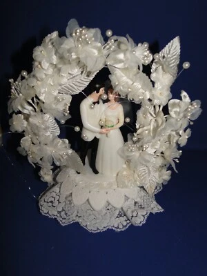 New Vintage Wilton MOONLIT SNOW Wedding Cake Top, Black Suit  # 114-201 - Image 1 of 4