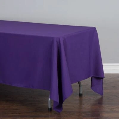 1 or 10 pcs 70 x 120 in. Rectangular Poly Tablecloth 33 colors Wedding Party - Image 1 of 4