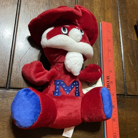 Vintage Colonel Reb Ole Miss Rebels Mascot Beenie Plush SEC Mascots Shoney’s Cover