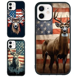 usa flag Buck deer Camo For iPhone SE XS XR Max 5 6 7 8 Plus Anti scratch Cover - Picture 1 of 25