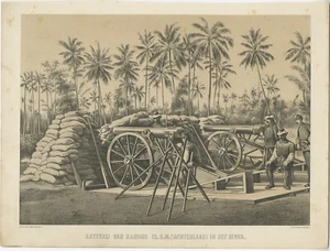 Impresión antigua de una escena militar en Indonesia por Emrik &amp; Binger (1784) - Imagen 1 de 1