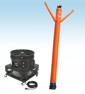 Tubo inflable publicitario hombre 18 pies naranja inflable ondulado mosca chico con soplador - Imagen 1 de 4