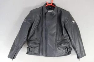 BOY'S/CHILD'S TARGA BLACK LEATHER BIKER JACKET WITH CE ARMOUR 34-36 INCH CHEST - Picture 1 of 3