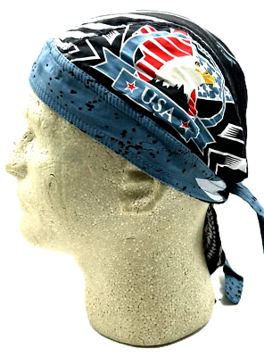 EE. UU. Bandera de Águila Calva Deluxe Headwrap Doo Trapo Calavera Gorra con Banda para el Sudor Foto 1 de 4