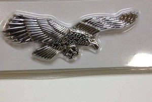3D ACCENT TRIM EAGLE CHROME CAR AUTO TRUCK SUV ABS EMBLEM LOGO BADGE E-1412PS - Picture 1 of 3