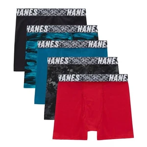 Hanes Boys Moves 5-Pack Ultimate Stretch Boxer Briefs Set Size M (8-10) New - Picture 1 of 5