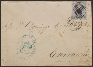 España. Correo Carlista. SOBRE 121. 1873. (8 de Mayo). 10 cts ultramar. BILBAO - Imagen 1 de 1