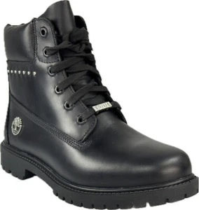 Timberland Heritage Women's 6 Inch Premium Black Leather Waterproof Boots, A5MJA - Picture 1 of 7