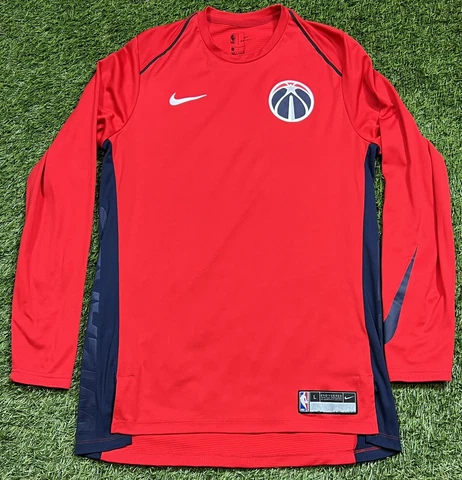 Team Issued Nike Dri-Fit Washington Wizards NBA LS Shooting Shirt Men's L Red Cover