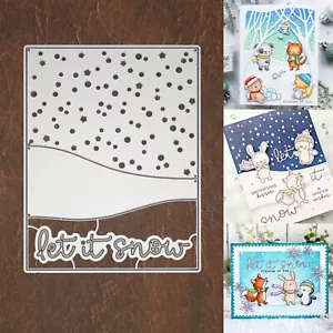 Let It Snow Background Scene Cutting Dies – Winter Slopes Script Font Holidays - Picture 1 of 10