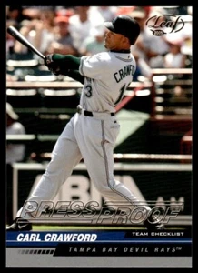 2005 Leaf Press Proofs Gold Carl Crawford 13/25 Devil Rays #298 *Noles2148* - Picture 1 of 2