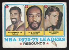 Chamberlain Thurmond Cowens 1973 Topps #157 Rebound Leaders PR CR ST