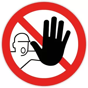 4x STOP Aufkleber Geschäft KEIN ZUTRITT EINGANG DURCHGANG KONTROLLE DONT TOUCH - Bild 1 von 1
