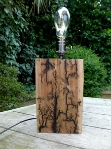 WOODEN TABLE LAMP LICHTENBERG DESIGN HOME COTTAGE ART EDISON STYLE BULB INC. - Picture 1 of 10