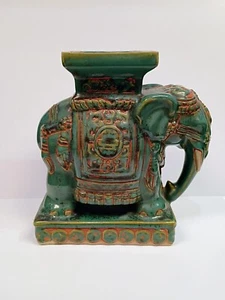 Vintage Keramik glasiert asiatischer Elefant Garten Pflanzenständer 9,5" hoch - Bild 1 von 5